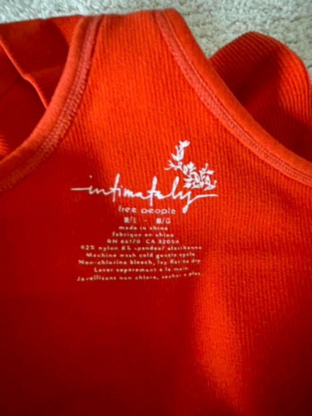 Free People Red Ribbed Racerback Tank - Picture 3 of 3